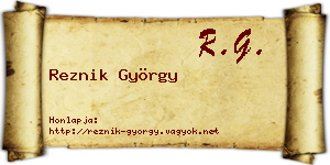 Reznik György névjegykártya
